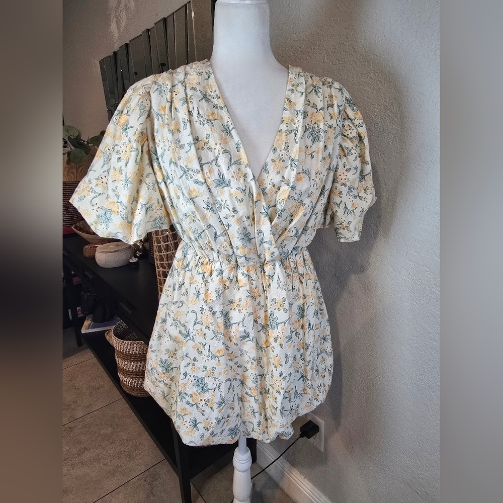 Free the Roses Cream Floral Mini Dress - Picture 3 of 8